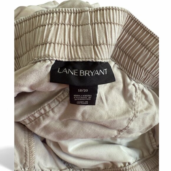 Lane Bryant Tan Cargo Capris Women's 18/20 Drawstring Elastic Waist - Picture 3 of 3